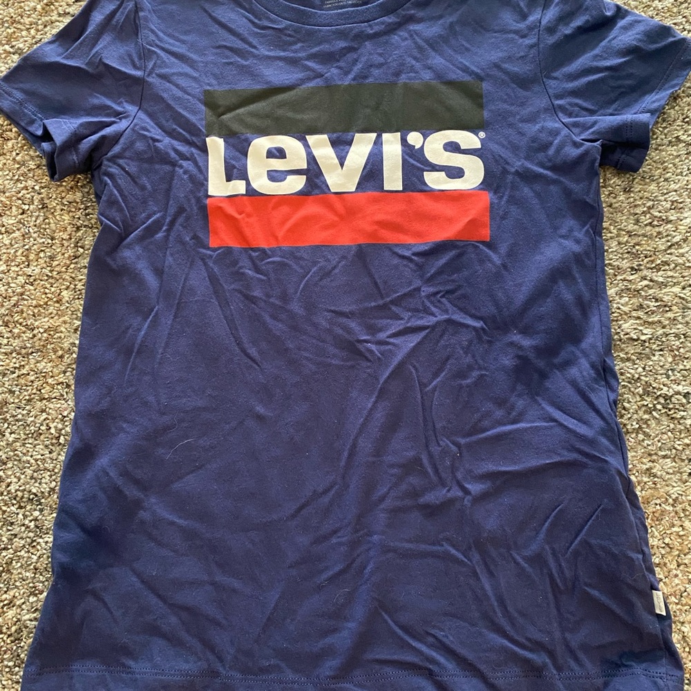 Levi's Navy Tee with Logo Block
